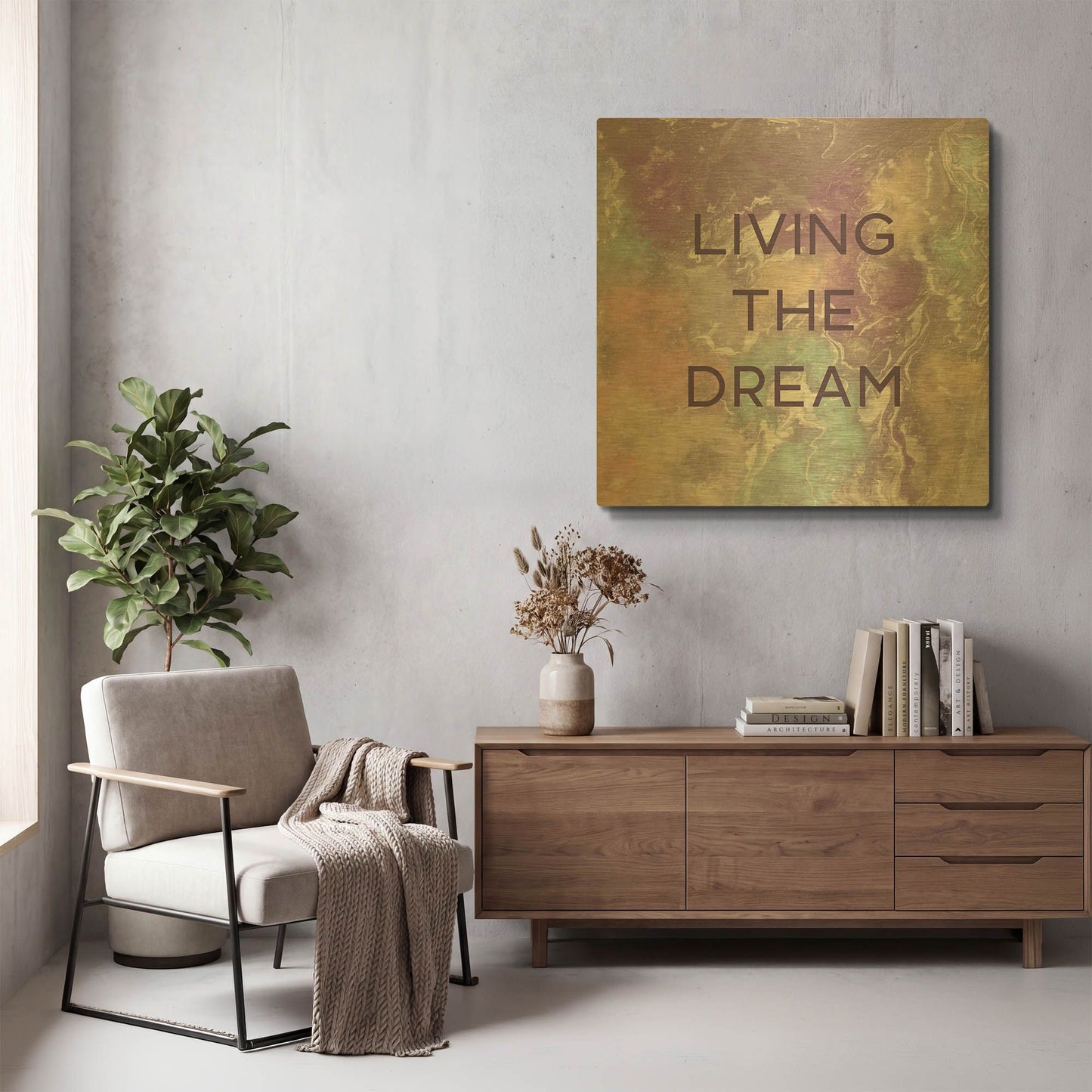 'LW3828' By Linda Woods Gold Metal Wall Art