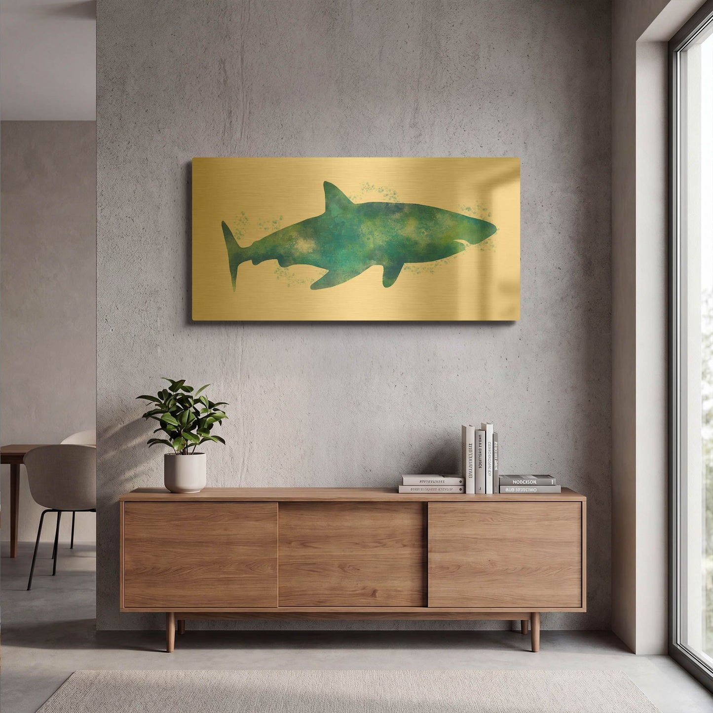 'LW3890' By Linda Woods Gold Metal Wall Art