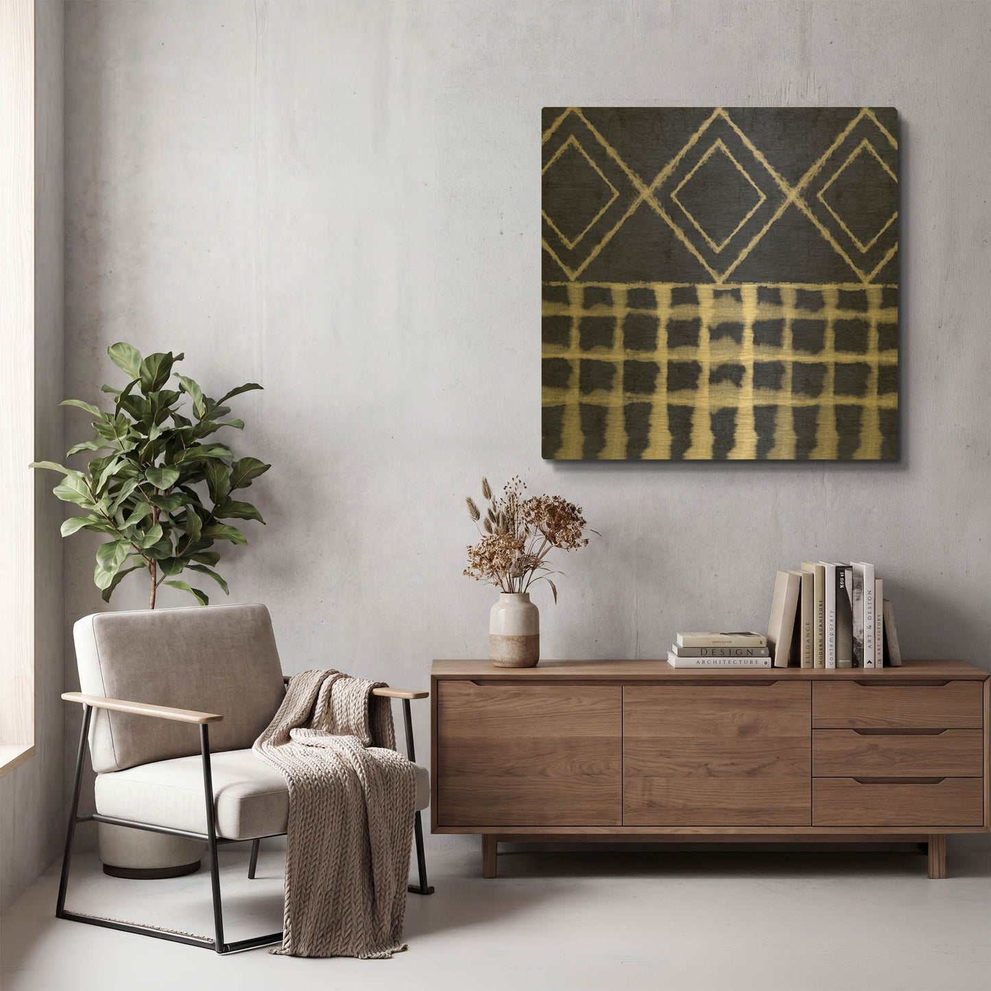 'LW3903' By Linda Woods Gold Metal Wall Art