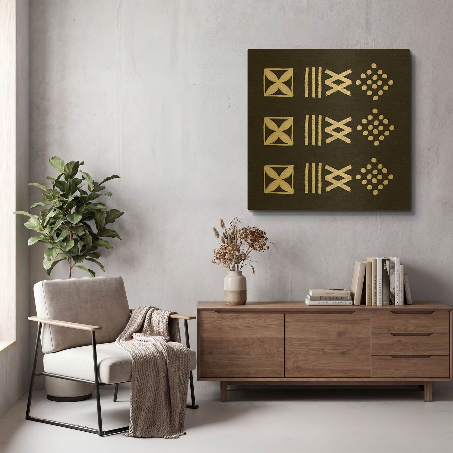 'LW3910' By Linda Woods Gold Metal Wall Art