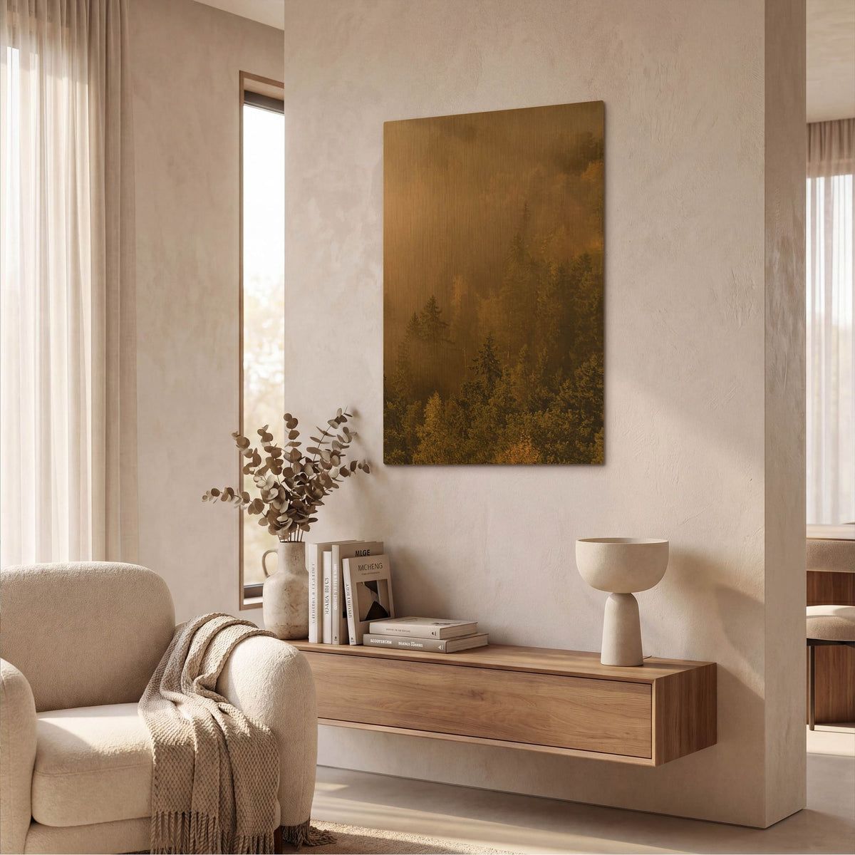 'Autumn Forest' By PhotoINC Studio Gold Metal Wall Art