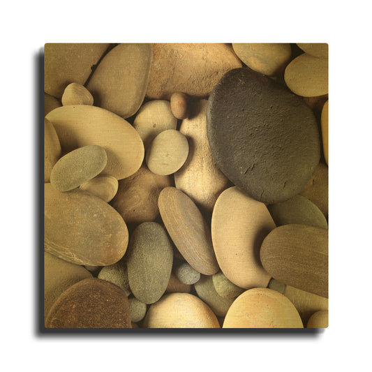 'Brown Pebbles' By PhotoINC Studio Gold Metal Wall Art