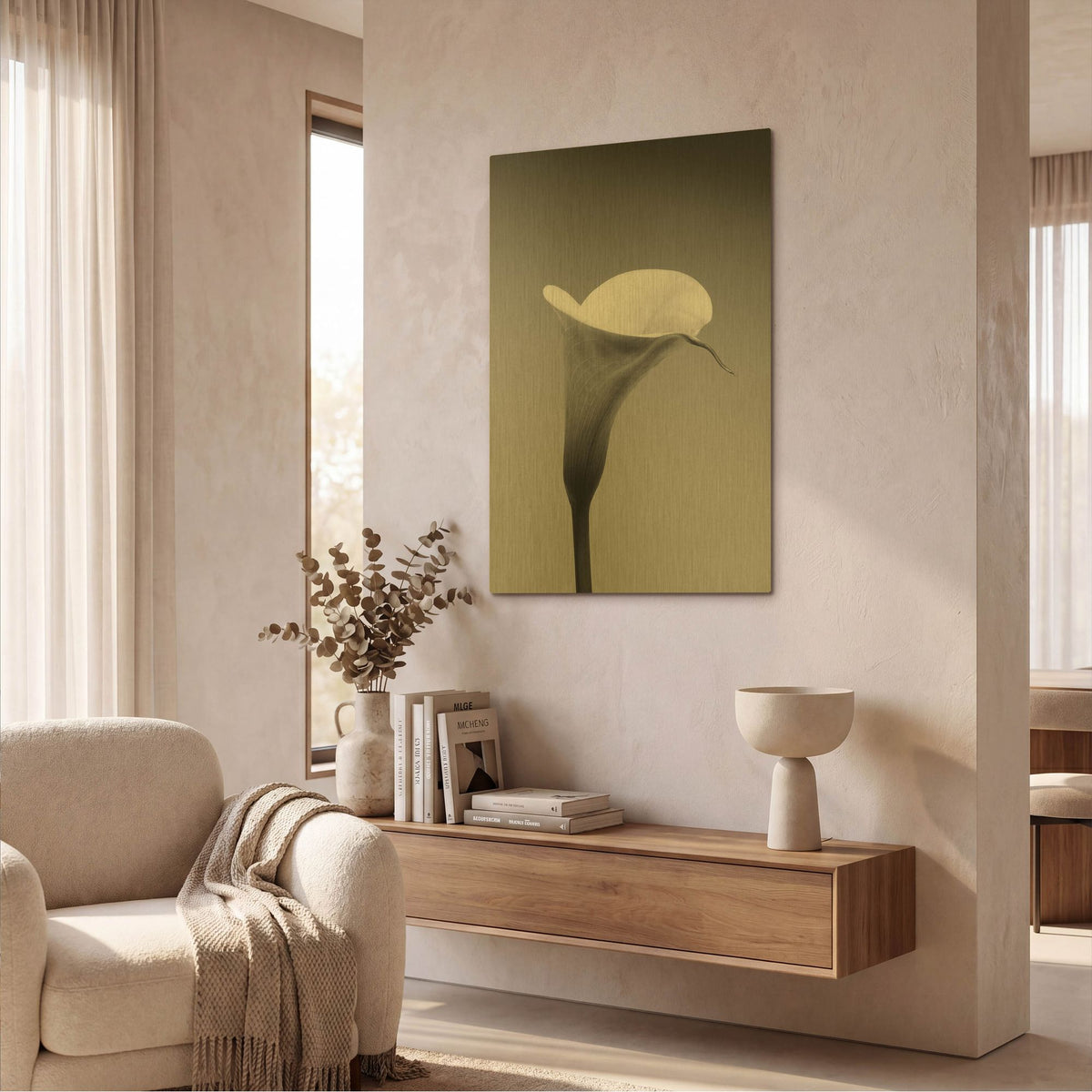 'Calla No. 3' By PhotoINC Studio Gold Metal Wall Art