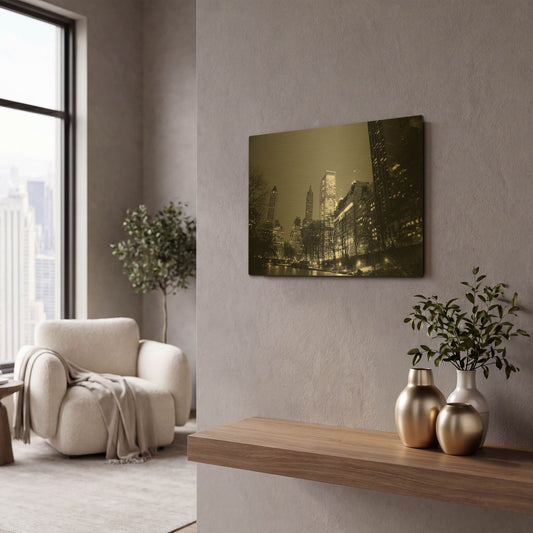'Central Park View' By PhotoINC Studio Gold Metal Wall Art