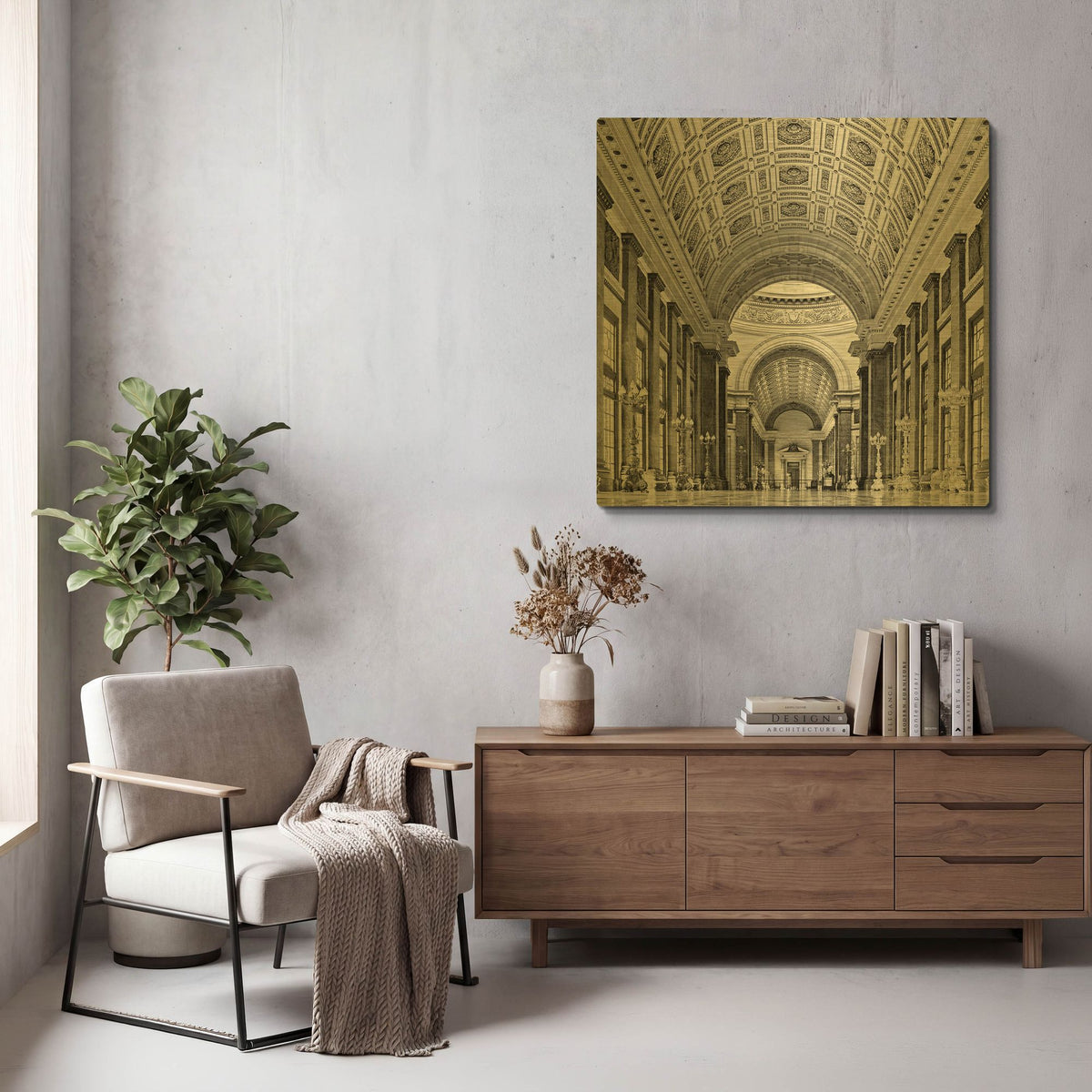 'Church' By PhotoINC Studio Gold Metal Wall Art