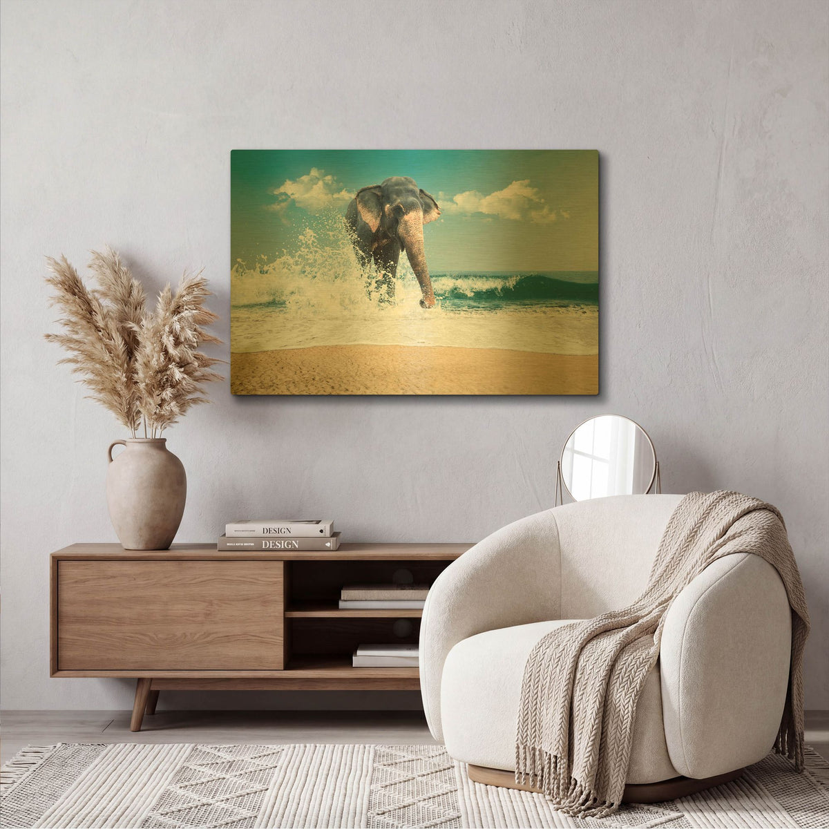 'Elephant' By PhotoINC Studio Gold Metal Wall Art