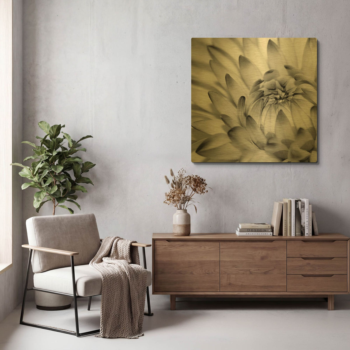'Fibonacci 2' By PhotoINC Studio Gold Metal Wall Art