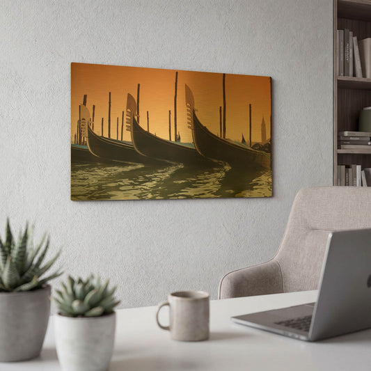 'Gondola' By PhotoINC Studio Gold Metal Wall Art