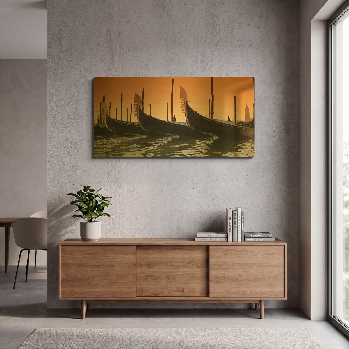 'Gondola' By PhotoINC Studio Gold Metal Wall Art