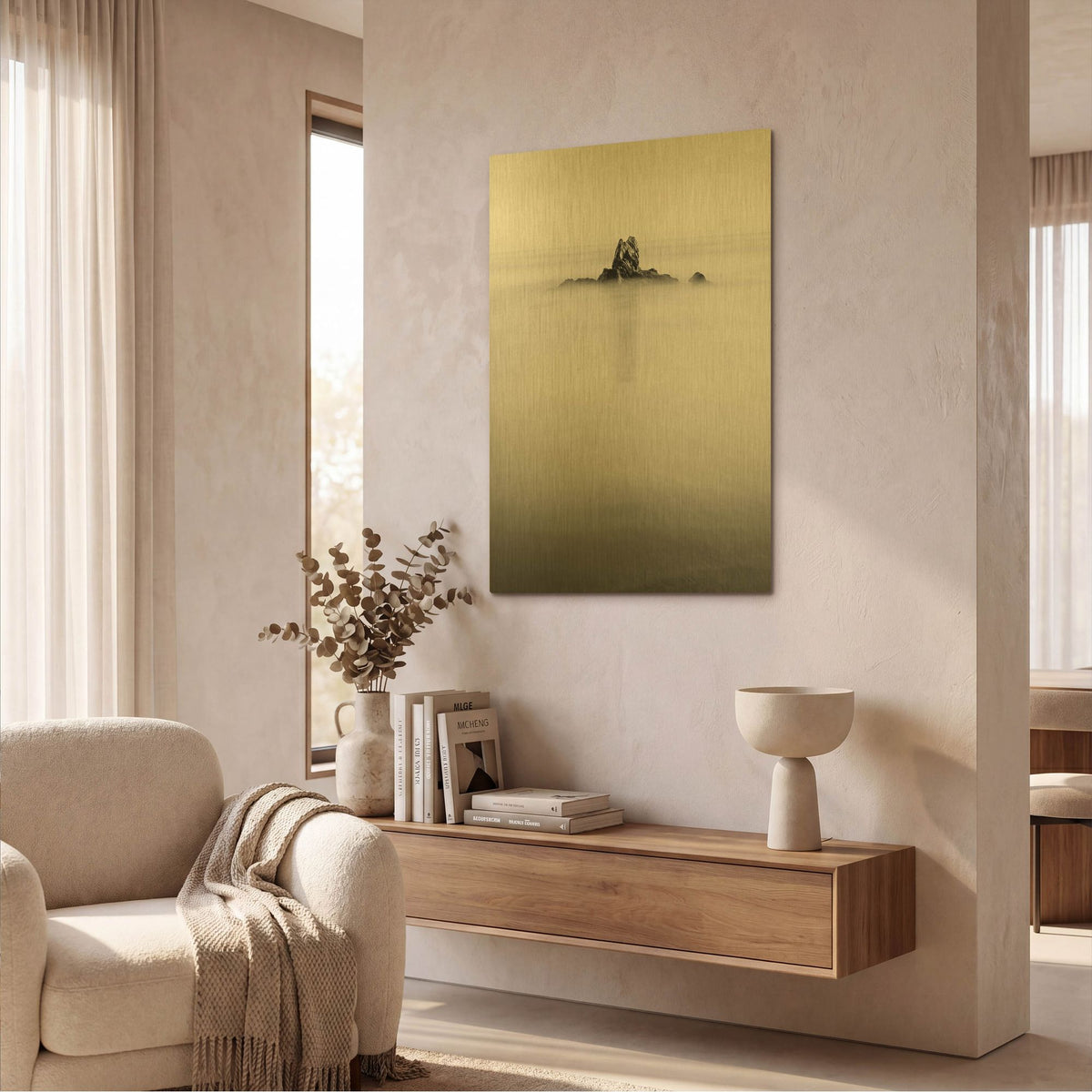 'In The Mist 1' By PhotoINC Studio Gold Metal Wall Art