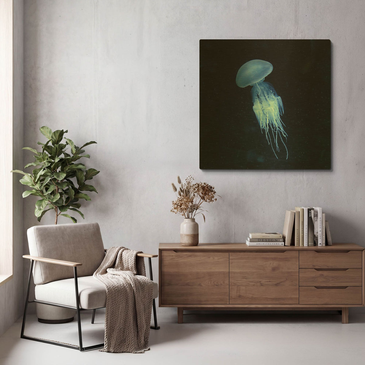'Luminescent Jellyfish' By PhotoINC Studio Gold Metal Wall Art