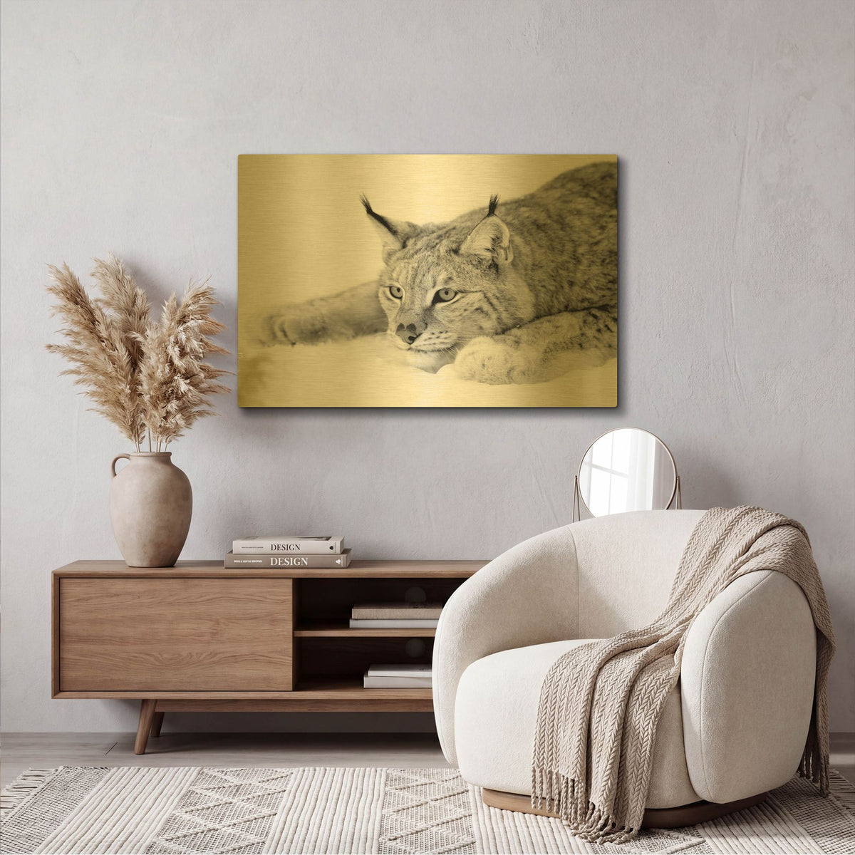 'Lynx 1' By PhotoINC Studio Gold Metal Wall Art