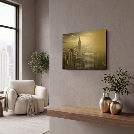 'New York' By PhotoINC Studio Gold Metal Wall Art