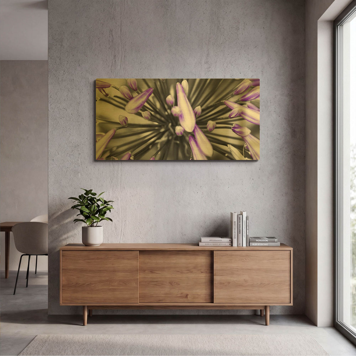 'Purple Flower' By PhotoINC Studio Gold Metal Wall Art
