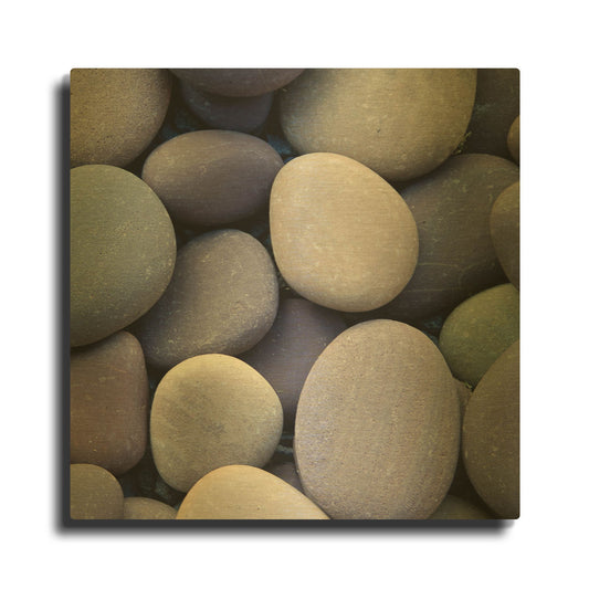'Purple Pebbles' By PhotoINC Studio Gold Metal Wall Art