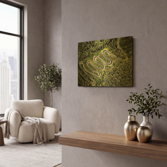 'Road' By PhotoINC Studio Gold Metal Wall Art