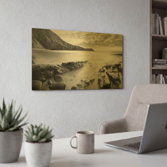 'Rocks 1' By PhotoINC Studio Gold Metal Wall Art