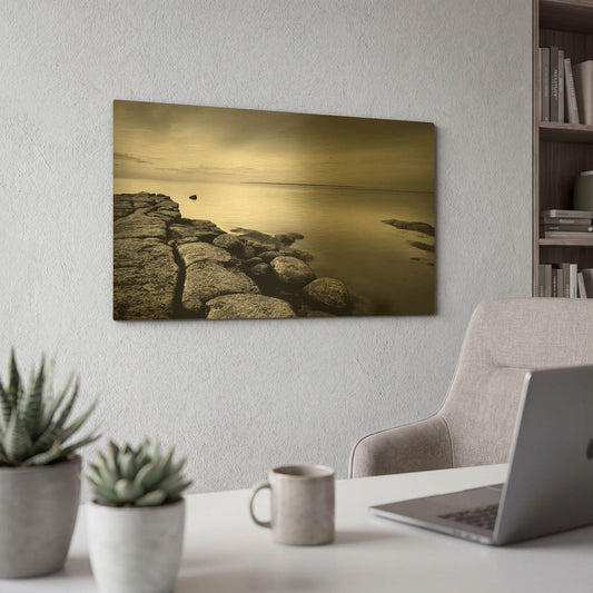 'Rocks 2' By PhotoINC Studio Gold Metal Wall Art