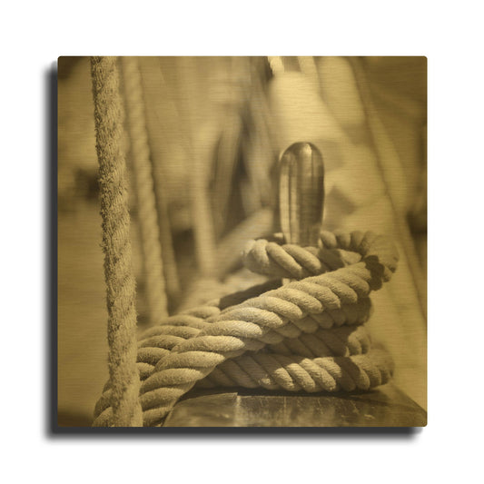 'Sail Rope' By PhotoINC Studio Gold Metal Wall Art