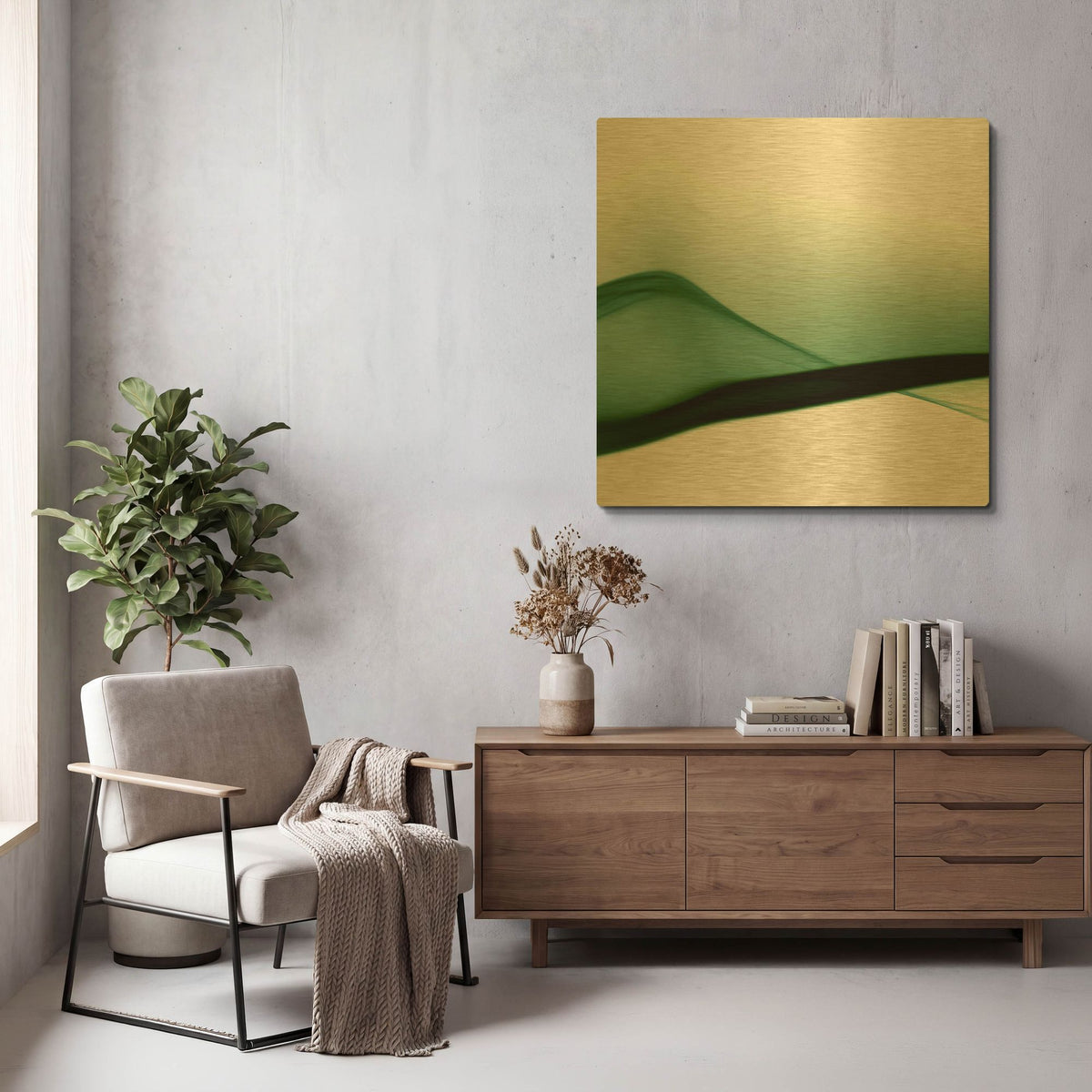'Smoke 5' By PhotoINC Studio Gold Metal Wall Art