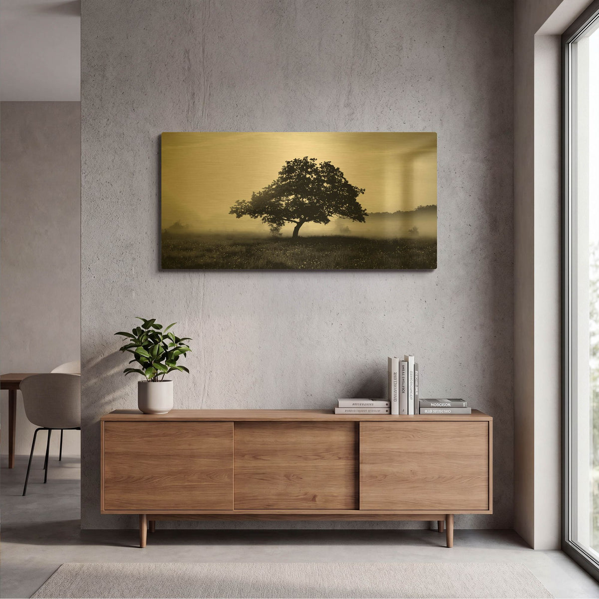 'Solemn Tree' By PhotoINC Studio Gold Metal Wall Art