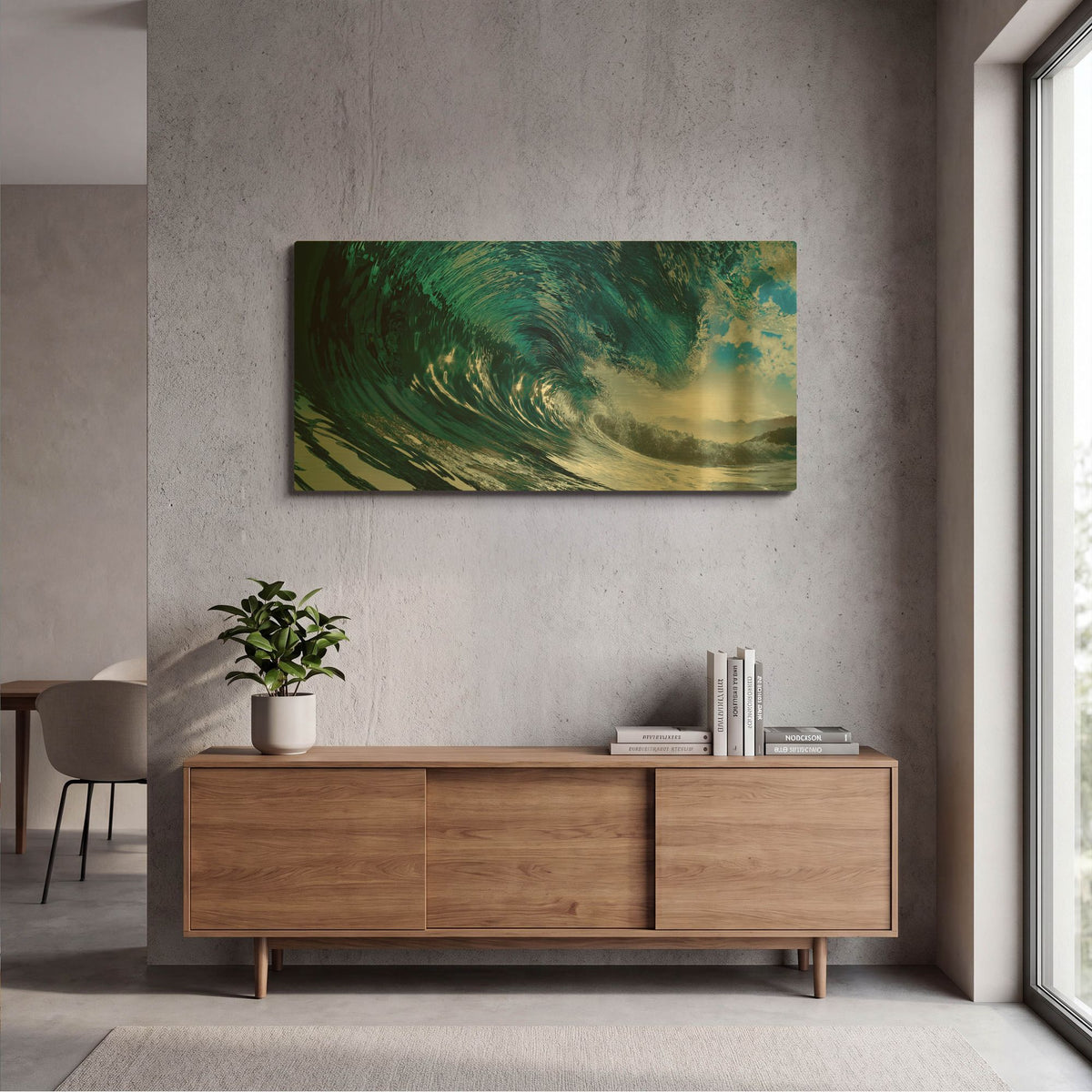 'The Wave' By PhotoINC Studio Gold Metal Wall Art