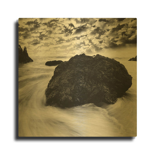 'Tide Swirl' By PhotoINC Studio Gold Metal Wall Art