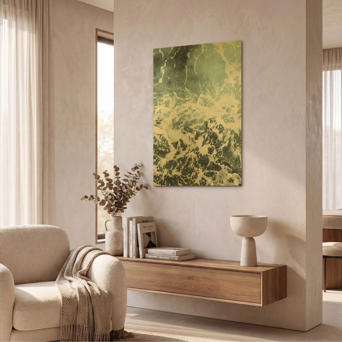 'Waves I' By PhotoINC Studio Gold Metal Wall Art