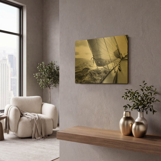 'Waves' By PhotoINC Studio Gold Metal Wall Art