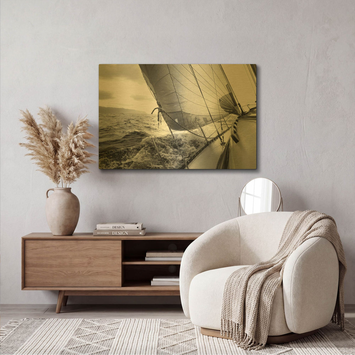 'Waves' By PhotoINC Studio Gold Metal Wall Art