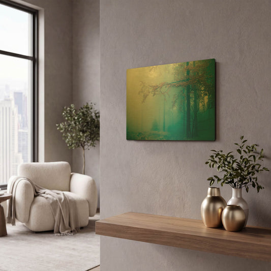 'Woods 3' By PhotoINC Studio Gold Metal Wall Art