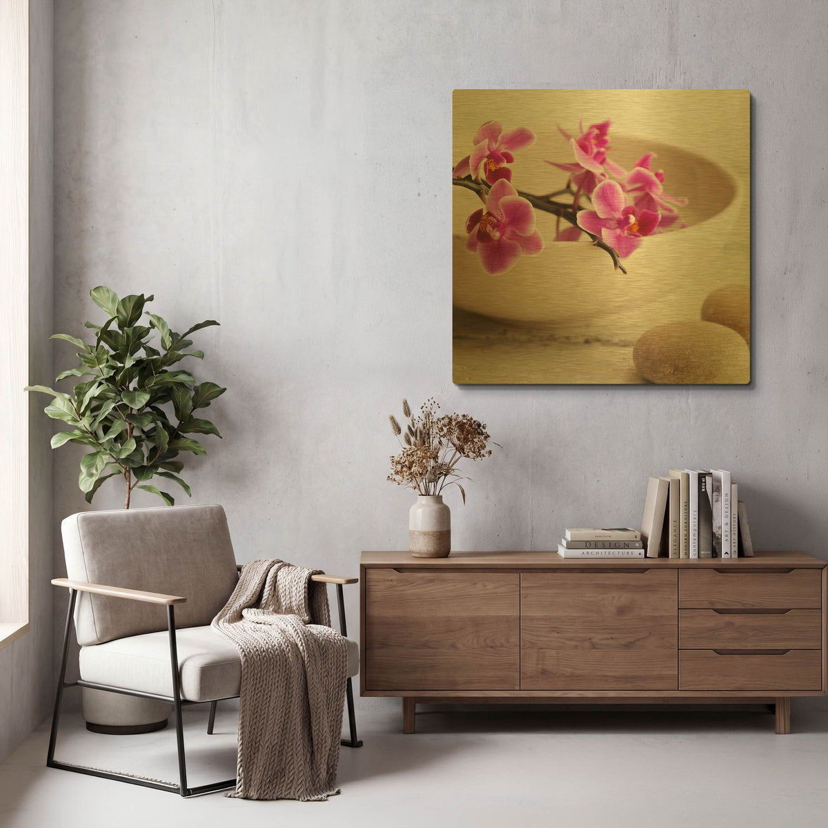 'Zen Pebble 2' By PhotoINC Studio Gold Metal Wall Art