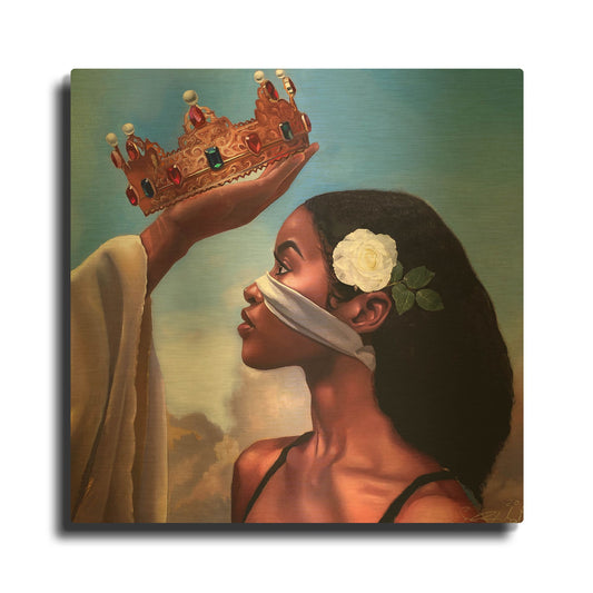'Crown Me Lord Woman' By Salaam Muhammad Gold Metal Wall Art