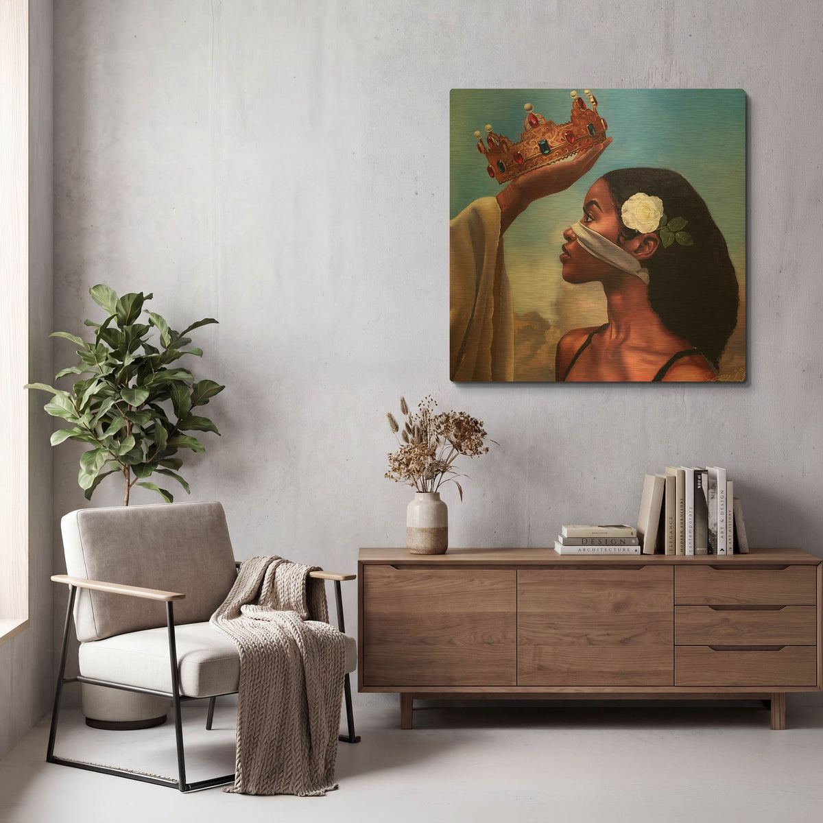 'Crown Me Lord Woman' By Salaam Muhammad Gold Metal Wall Art