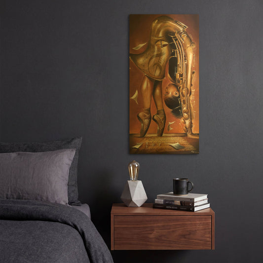 'Balletic Tune' By Salaam Muhammad Gold Metal Wall Art