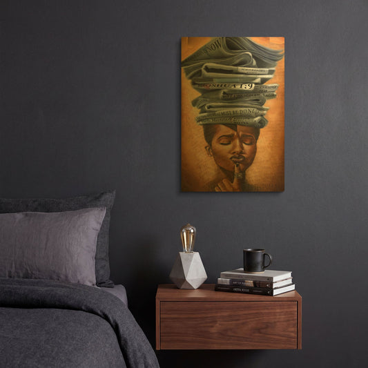 'Liberated Thoughts' By Salaam Muhammad Gold Metal Wall Art