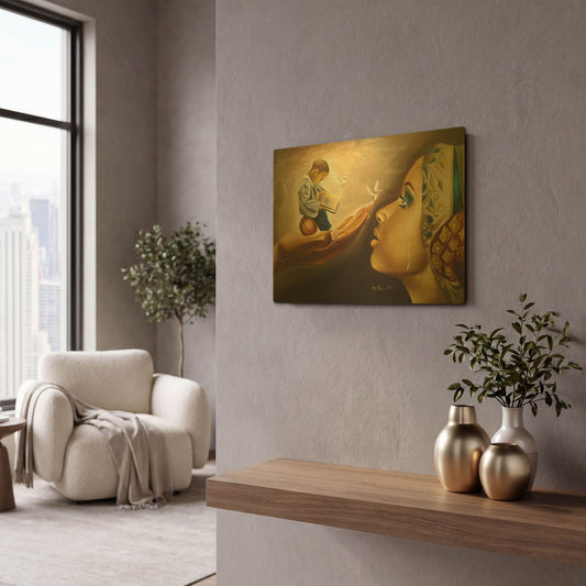 'Mother Behold Your Child' By Salaam Muhammad Gold Metal Wall Art