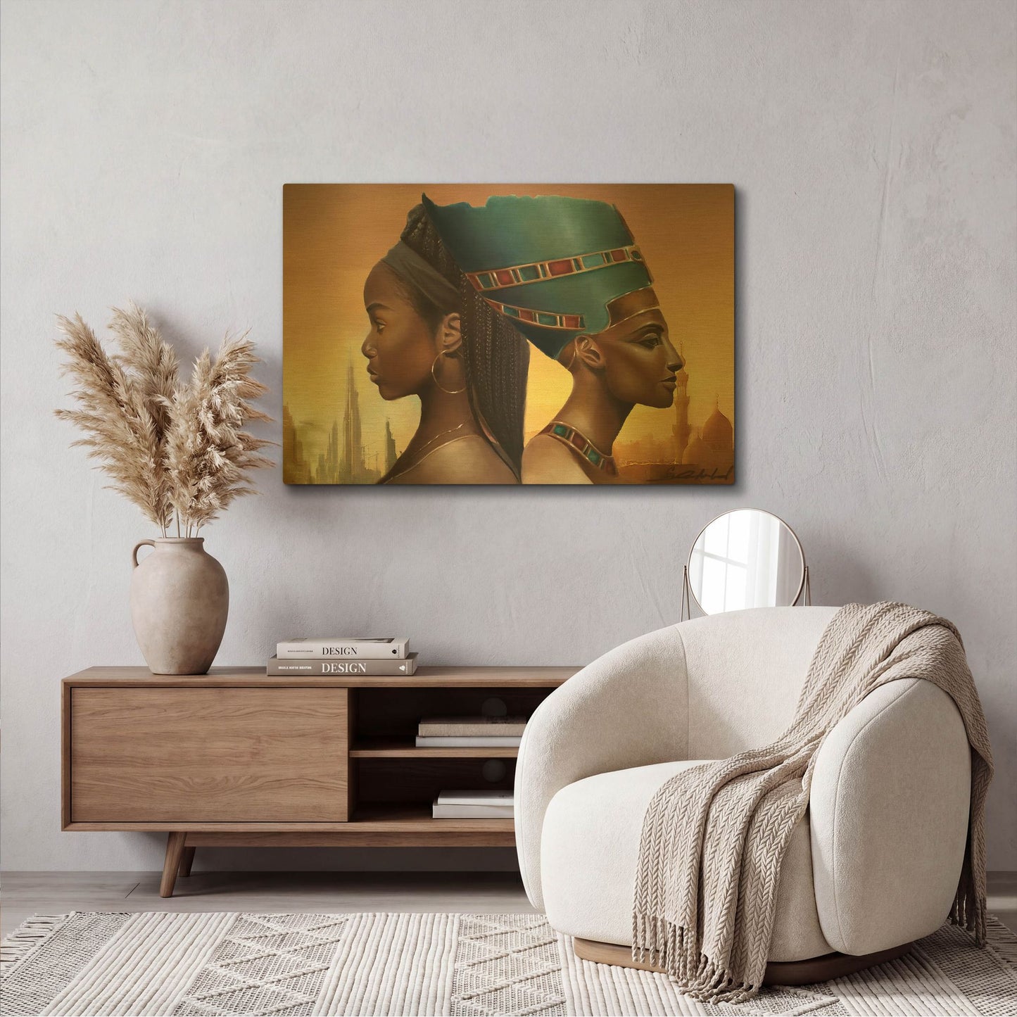 'Past And Future Queens' By Salaam Muhammad Gold Metal Wall Art