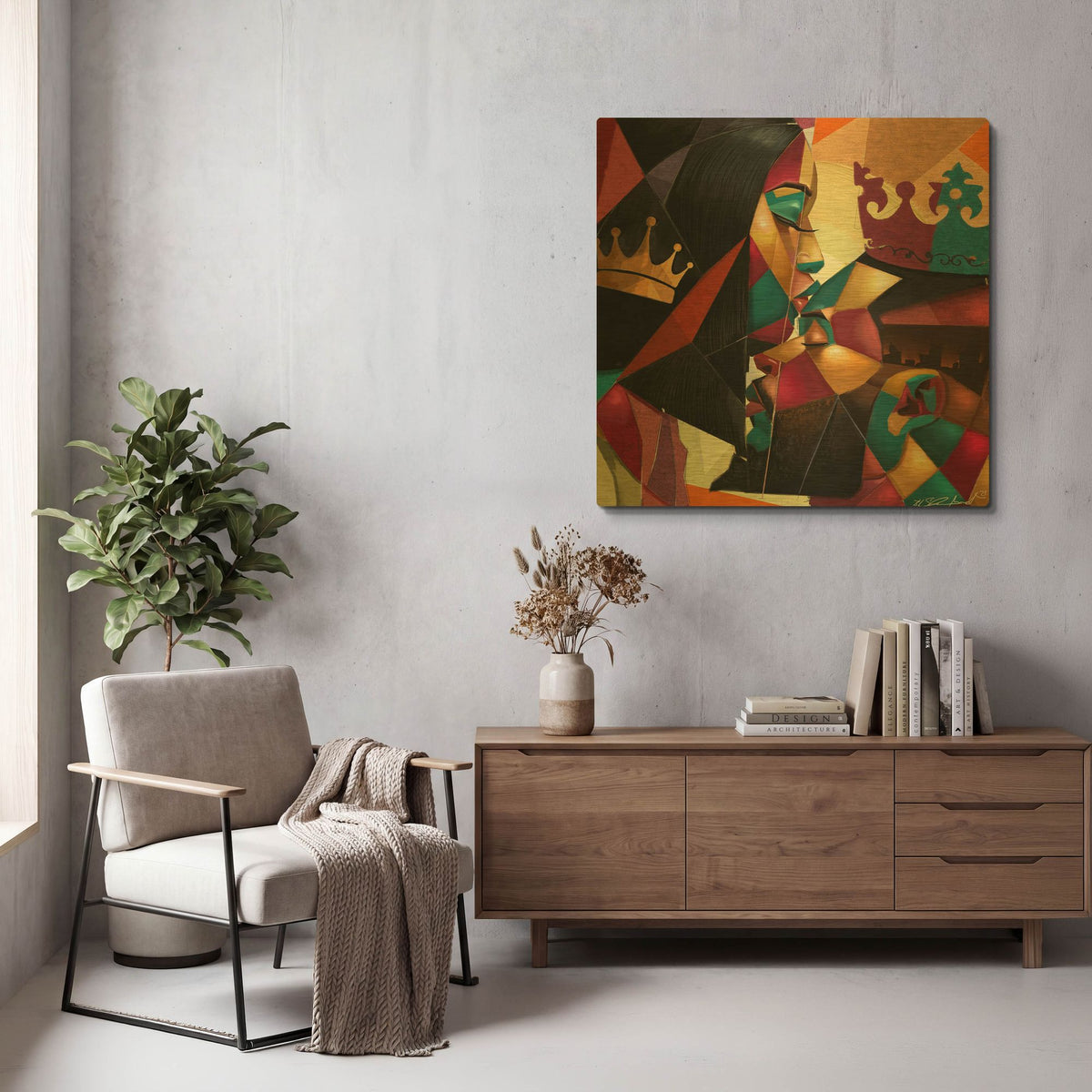 'Close Corners' By Salaam Muhammad Gold Metal Wall Art