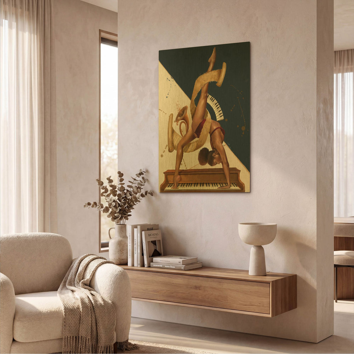 'Fluency' By Salaam Muhammad Gold Metal Wall Art