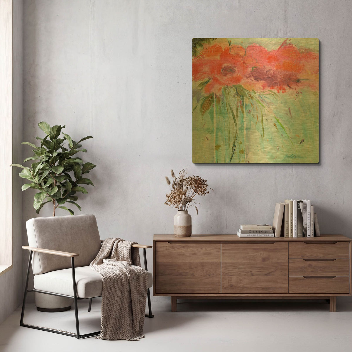 'Heart Bouquet Composition' By Sheila Golden Gold Metal Wall Art