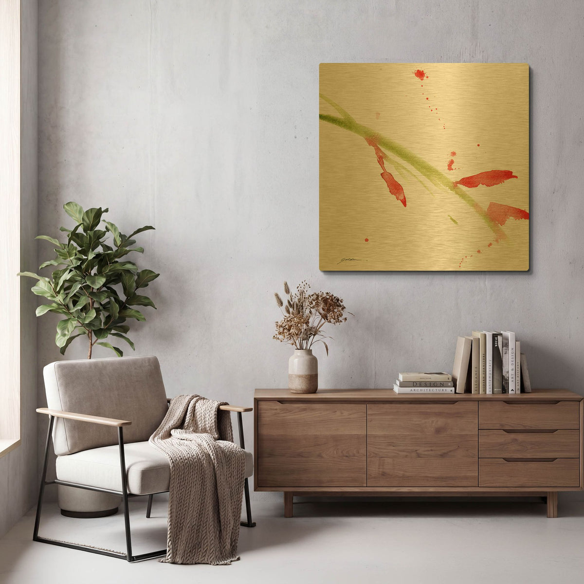 'New Beginnings' By Sheila Golden Gold Metal Wall Art