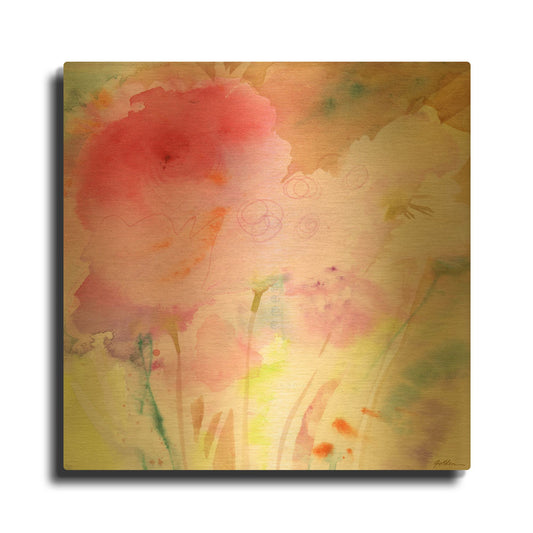 'Pink Whisper' By Sheila Golden Gold Metal Wall Art