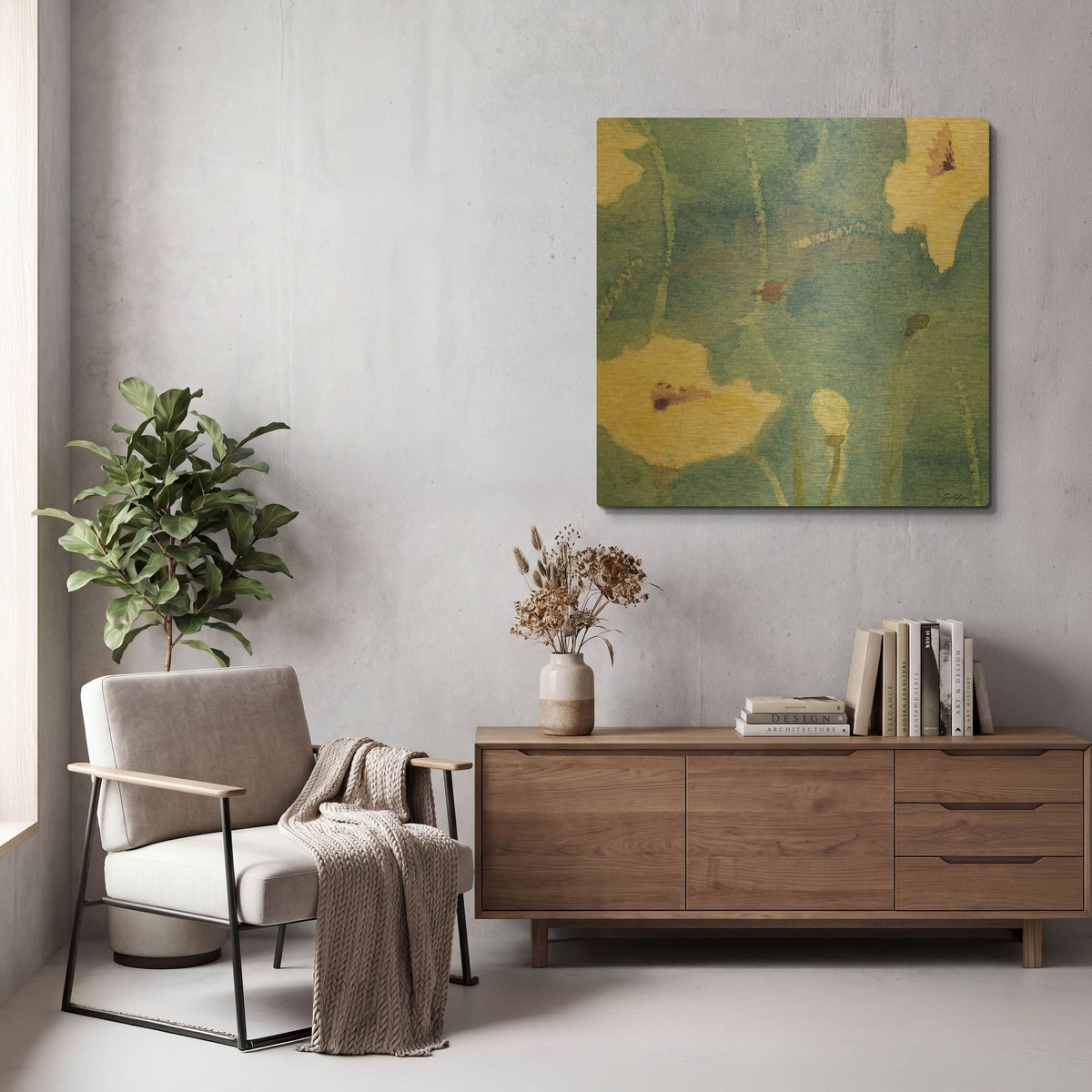 'White Poppy' By Sheila Golden Gold Metal Wall Art