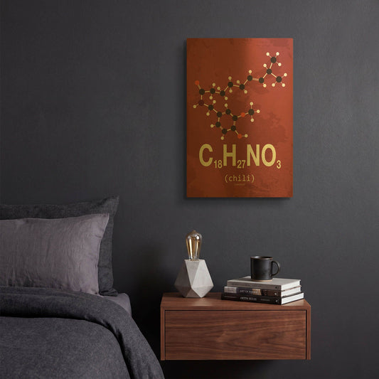 'Molecule Chili' By TypeLike Gold Metal Wall Art