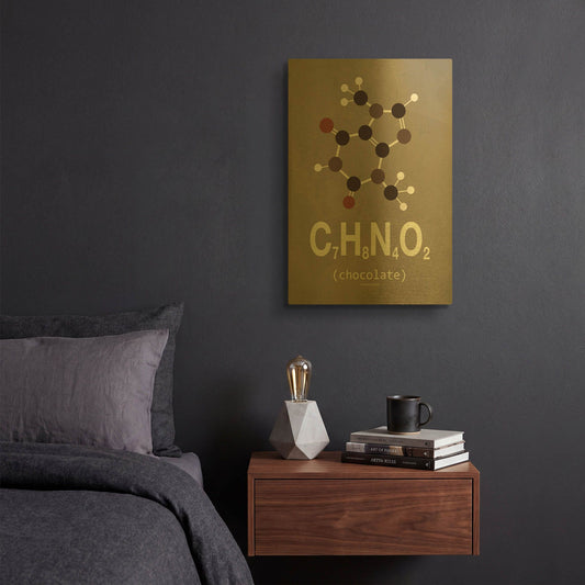 'Molecule Chocolate' By TypeLike Gold Metal Wall Art