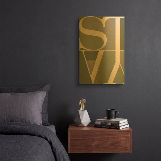 'Stay' By TypeLike Gold Metal Wall Art
