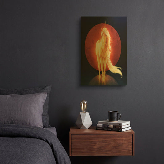 'Last Unicorn' By JoJoes Art Gold Metal Wall Art