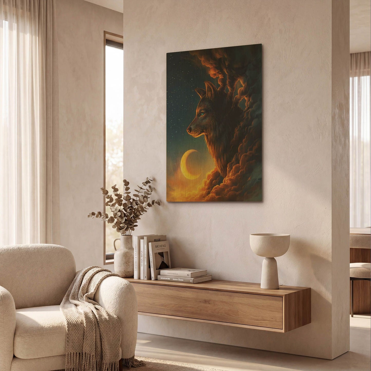 'Golden Moon' By JoJoes Art Gold Metal Wall Art