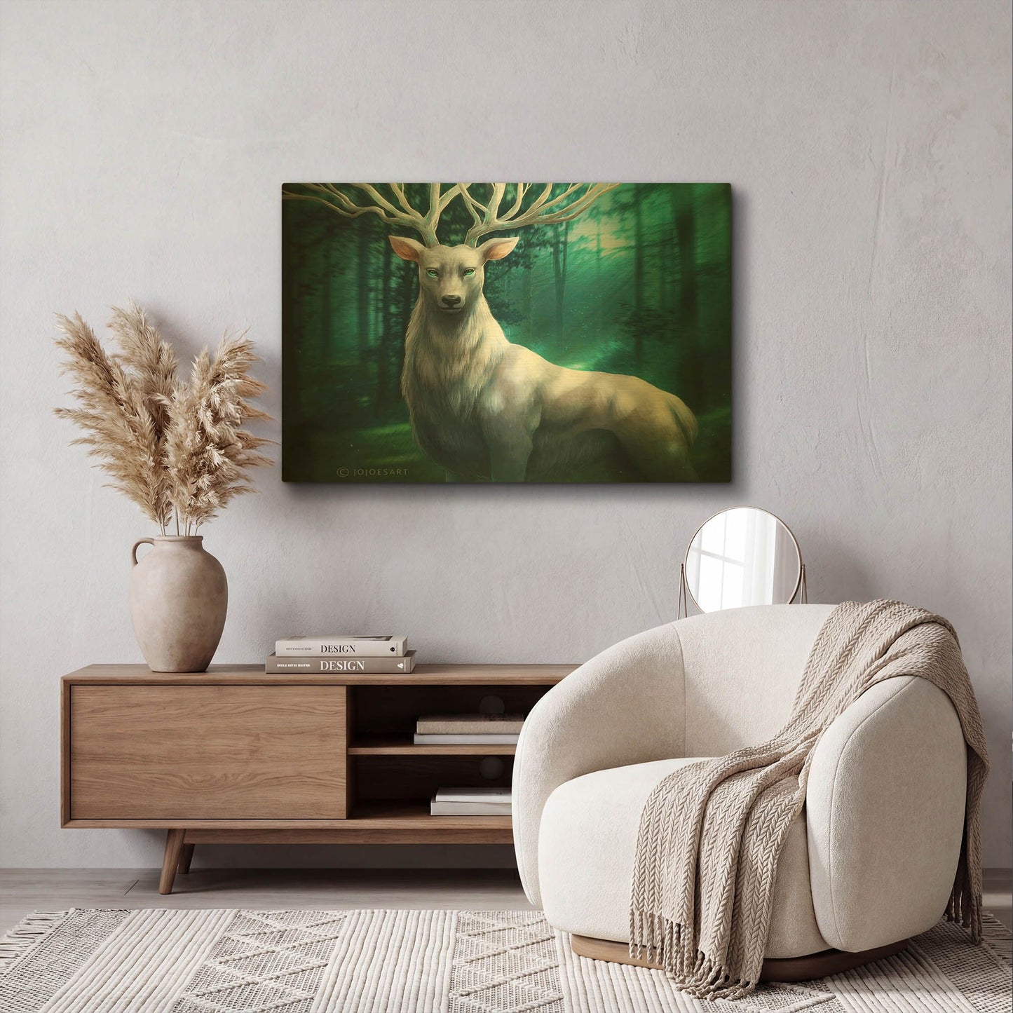 'JOJOES275558-Forest God' By JoJoes Art Gold Metal Wall Art